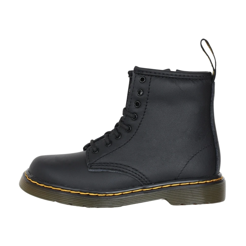 Dr. Martens Svarta Unisex Barnstövlar med 8 Öglor Black, Unisex