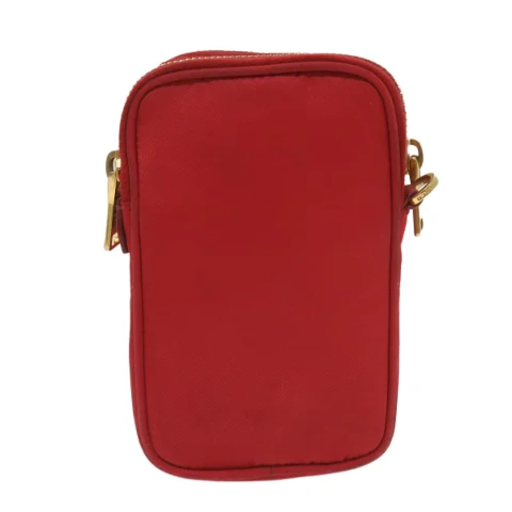 Prada Vintage Pre-owned Nylon pouches Red Dames