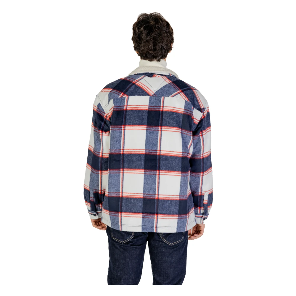 Tommy Jeans Blauw Geruite Knoopjas Blue Heren