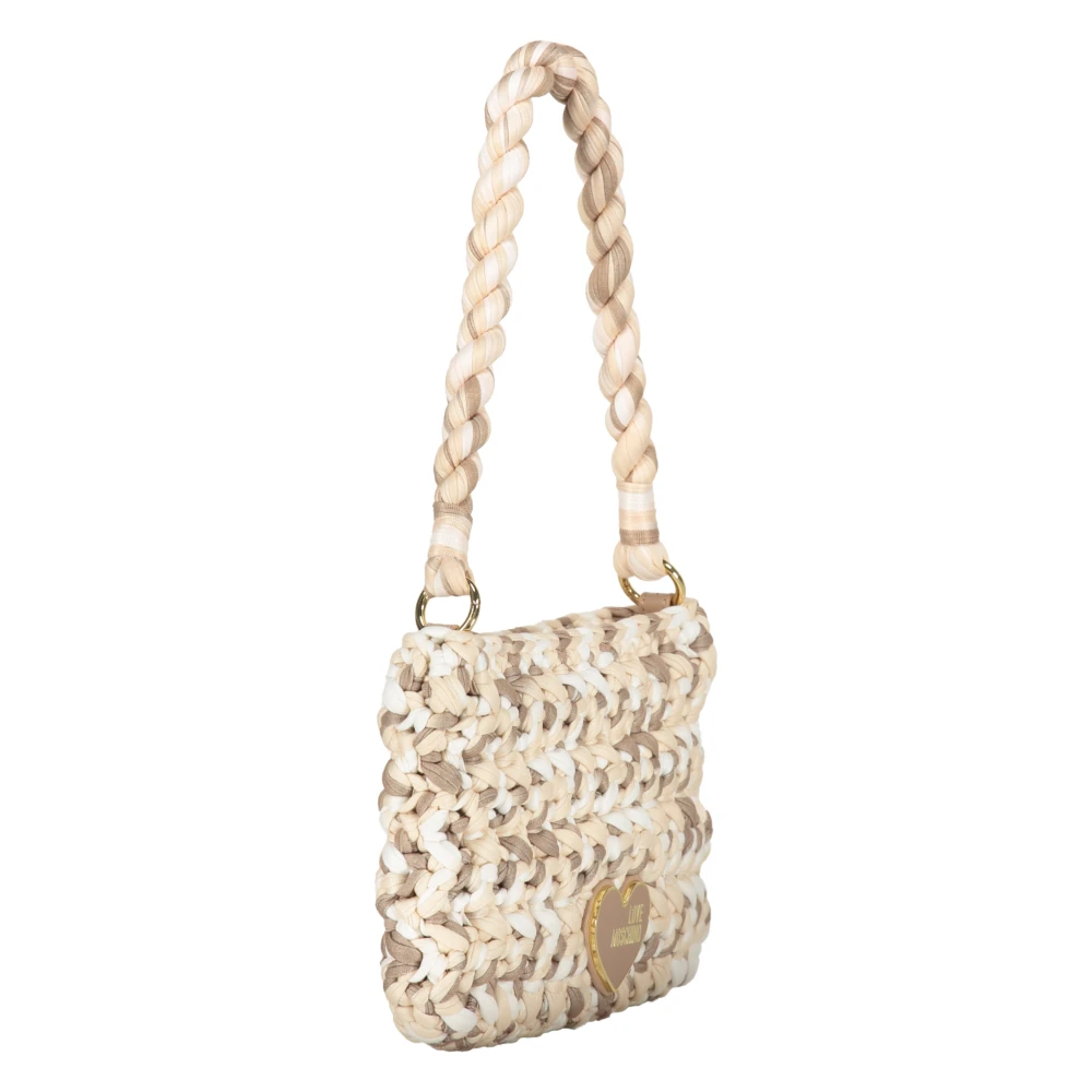 Love Moschino Stijlvol Gehaakte Schoudertas Beige Dames