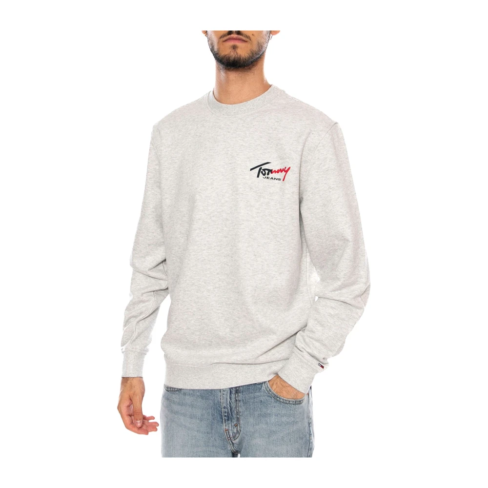 Tommy Jeans Herren Grau – Sweatshirt In Hell Mit Logo - Bild 4