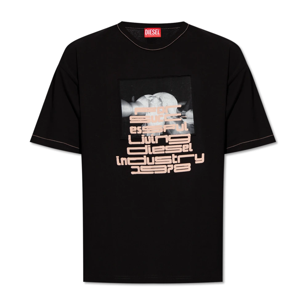 Diesel T-Boxt T-shirt met logo Black Heren