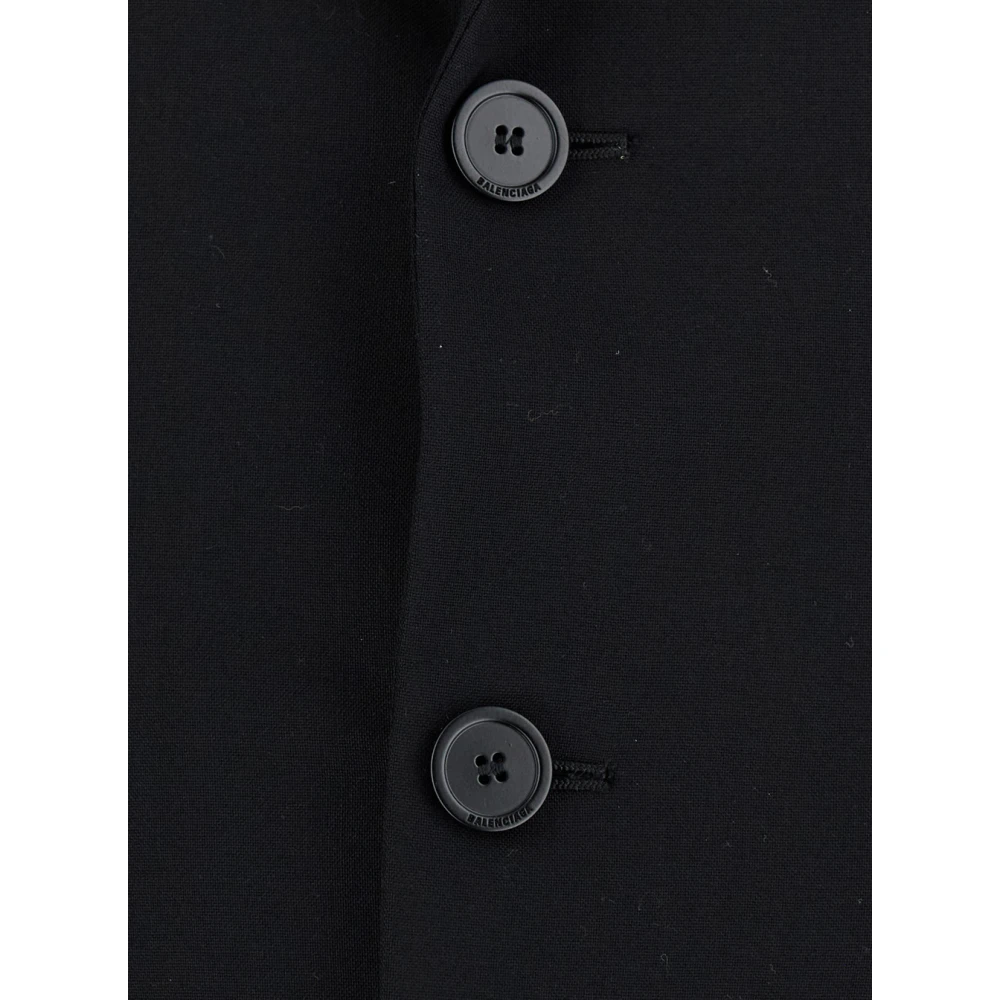 Balenciaga Zandloper Zwart Wollen Jas Vrouw Black Dames