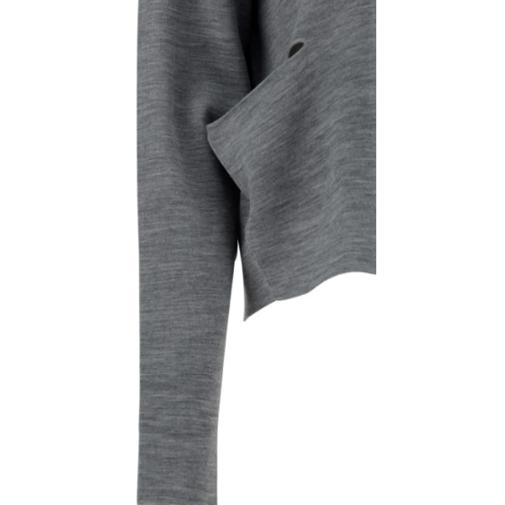 Fendi Monochrome Wol Crop Jumper Gray Dames