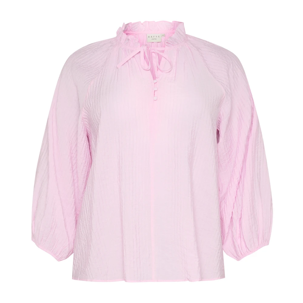 Kaffe Curve Bloes met bloemenprint en ruchedetail Pink Dames