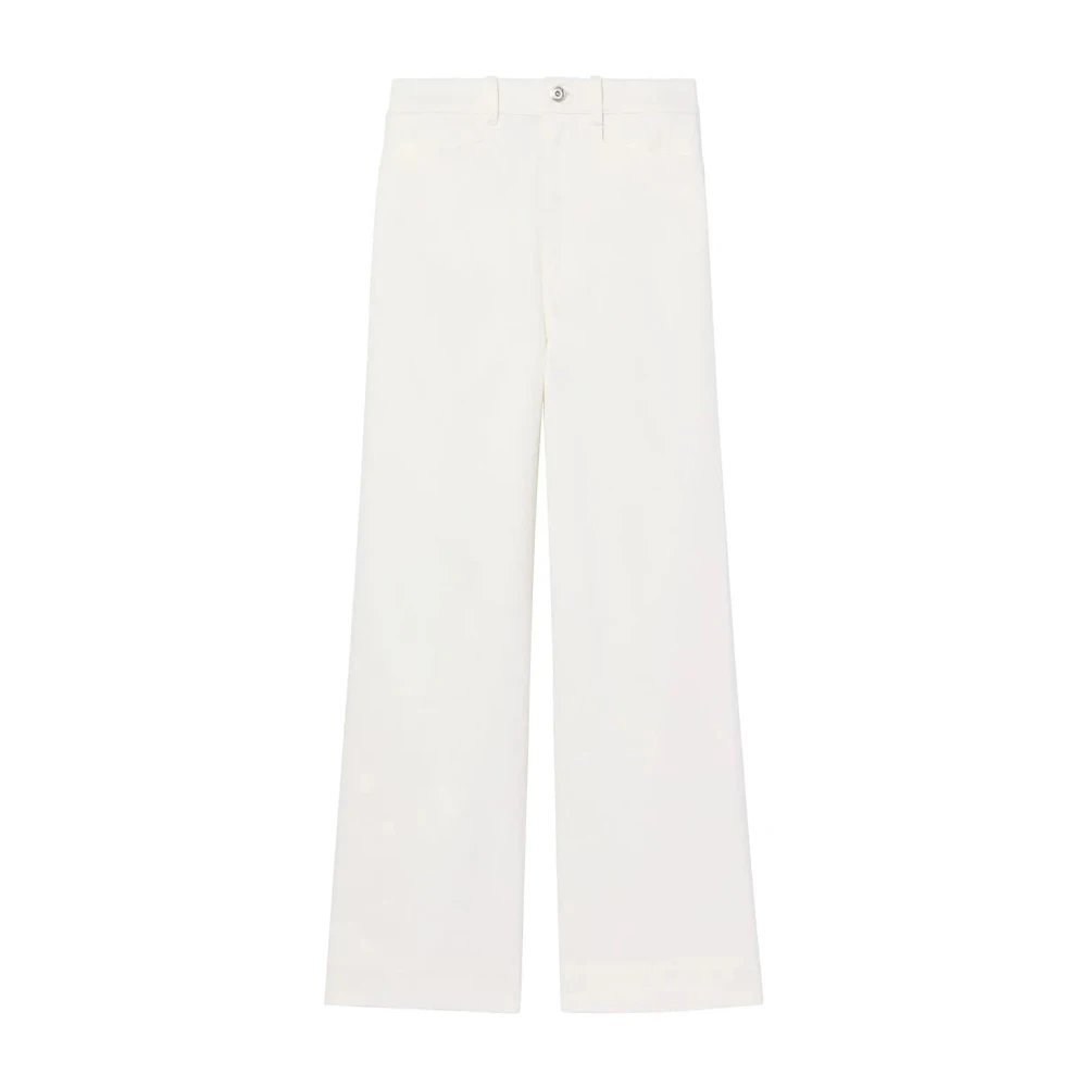 Proenza Schouler White Wide Trousers, Female, L, Wide Leg Cotton Culotte