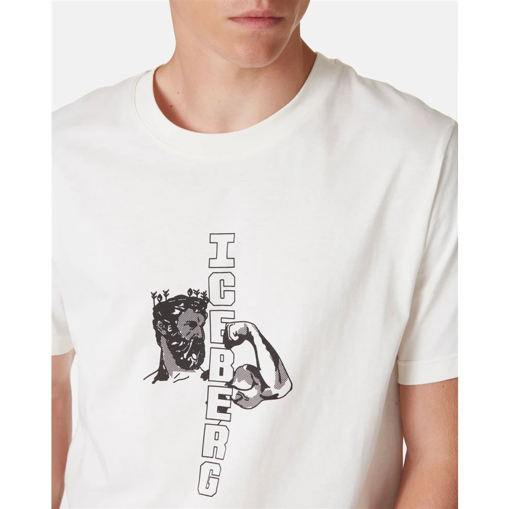Iceberg T-shirt met Neptune grafische logo White Heren