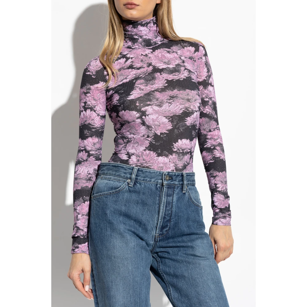 TORY BURCH Top met opstaande kraag Purple Dames