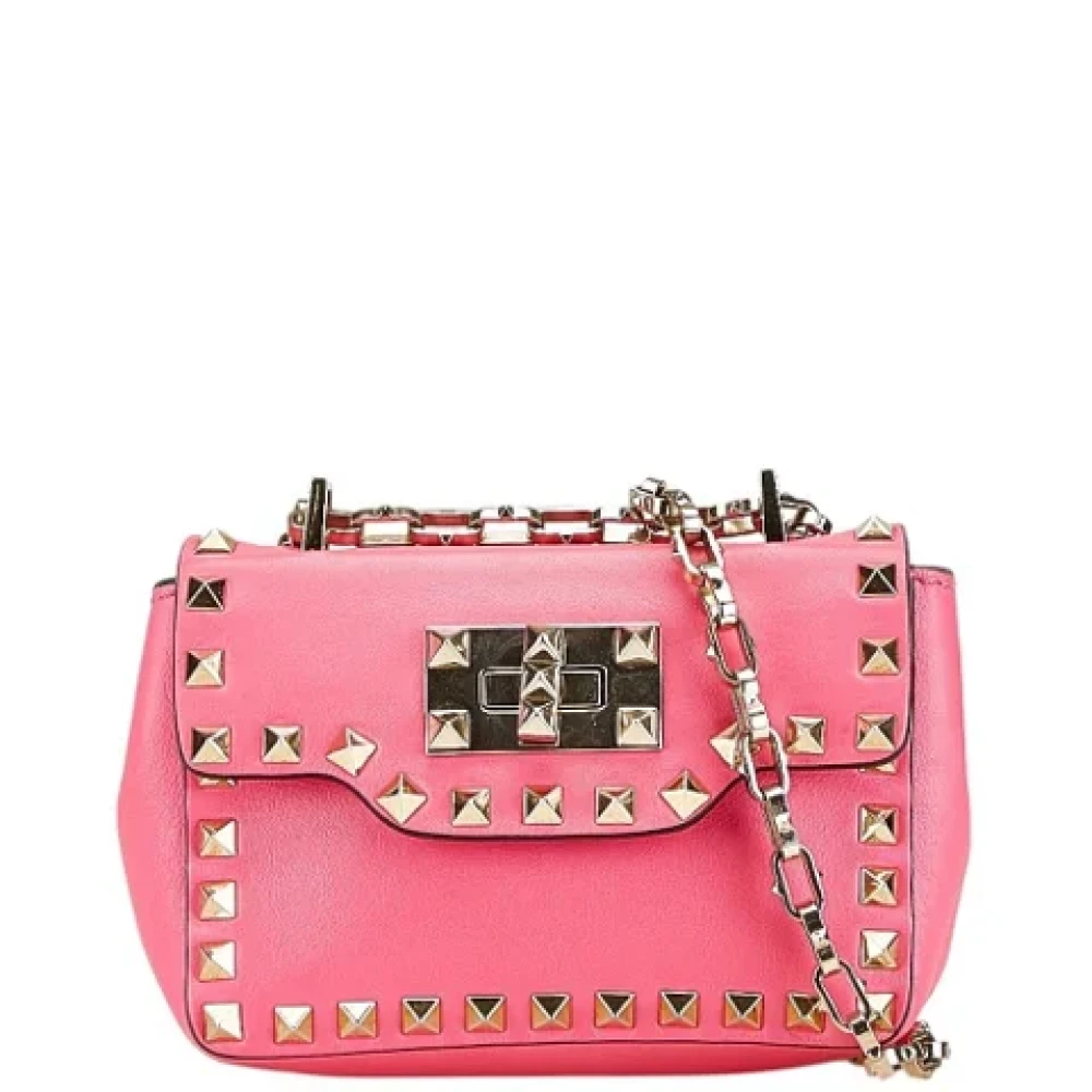 Valentino Vintage Pre-owned Leather shoulder-bags Pink Dames