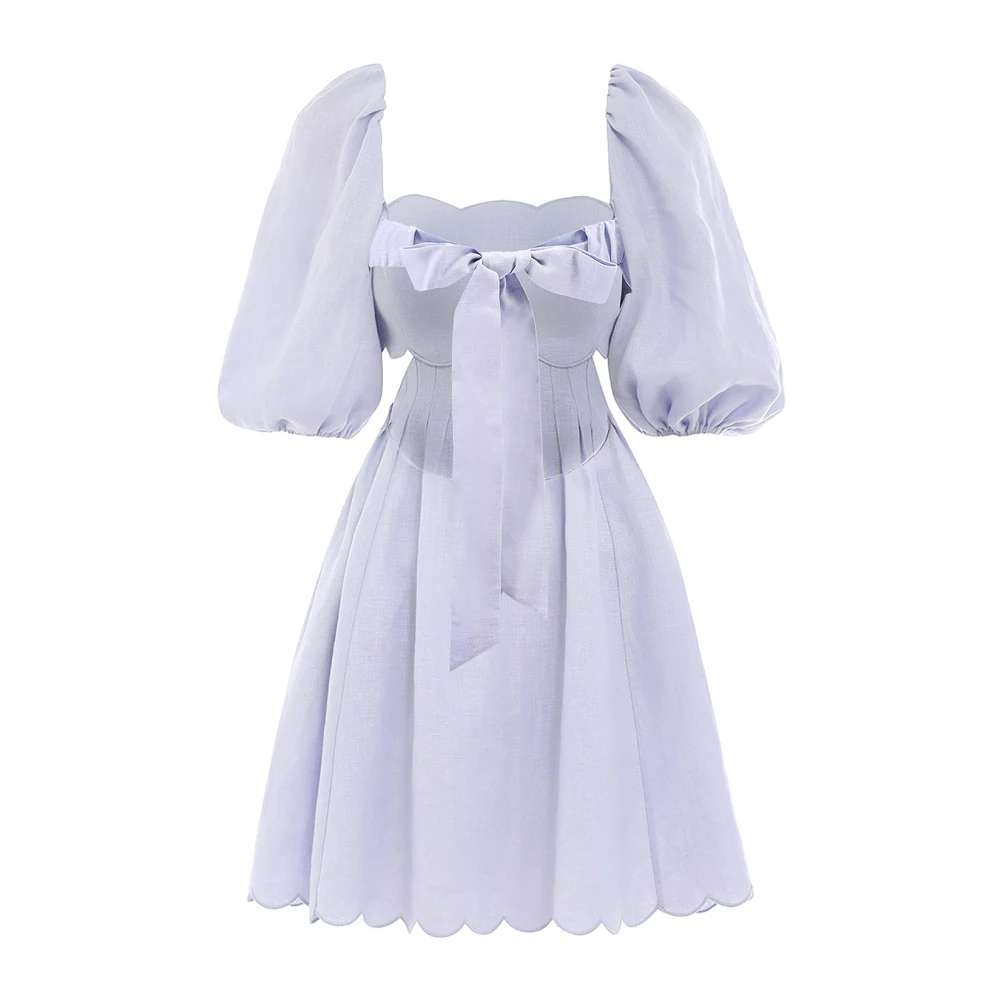Zimmermann Linnen jurk met uitsnijdingen Purple Dames