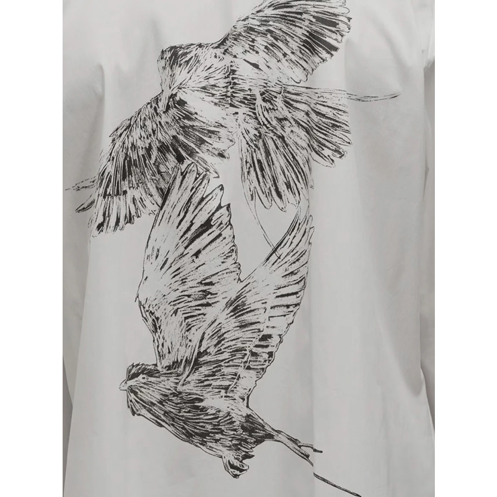 Y-3 Katoenen Bedrukt Shirt White Dames