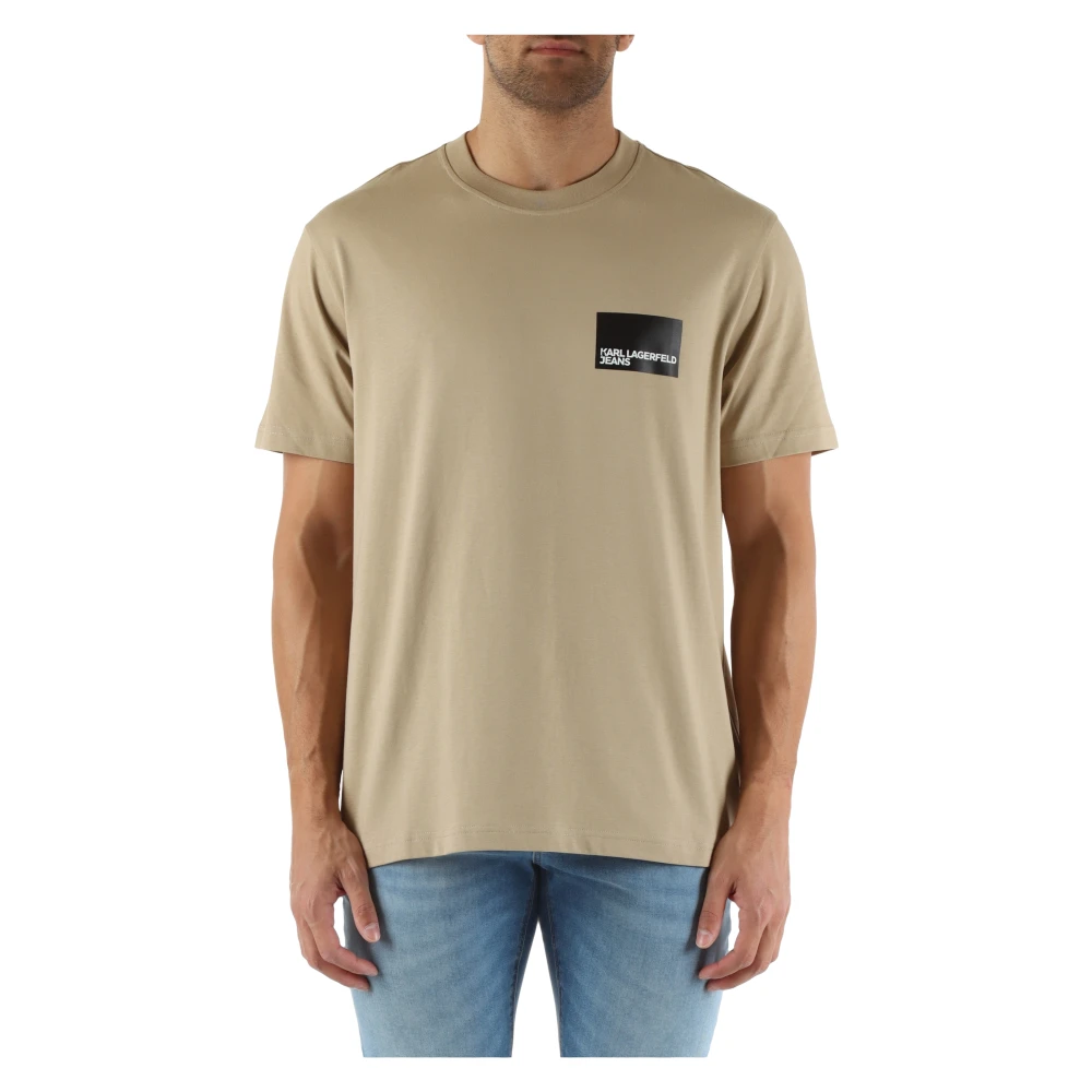 Karl Lagerfeld Biologisch katoenen regular fit T-shirt Beige Heren