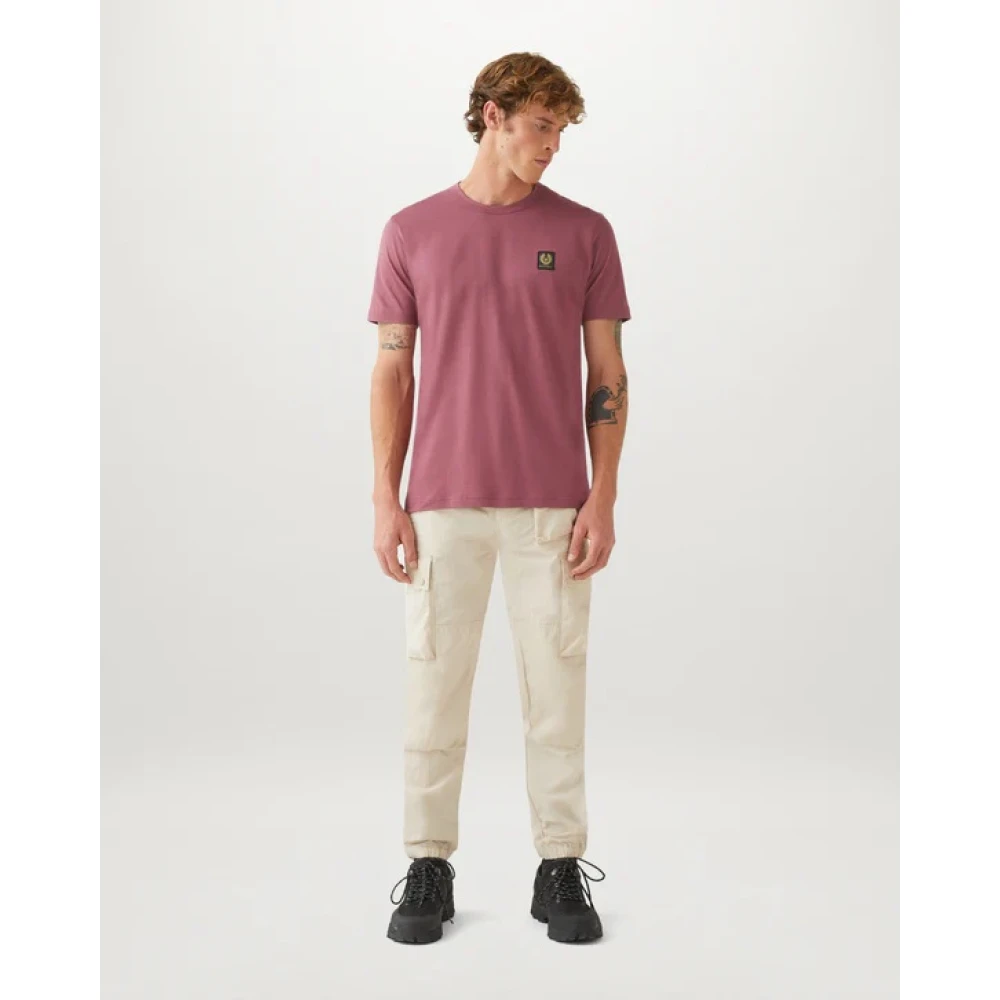 Belstaff Klassiek katoenen T-shirt met korte mouwen Red Heren