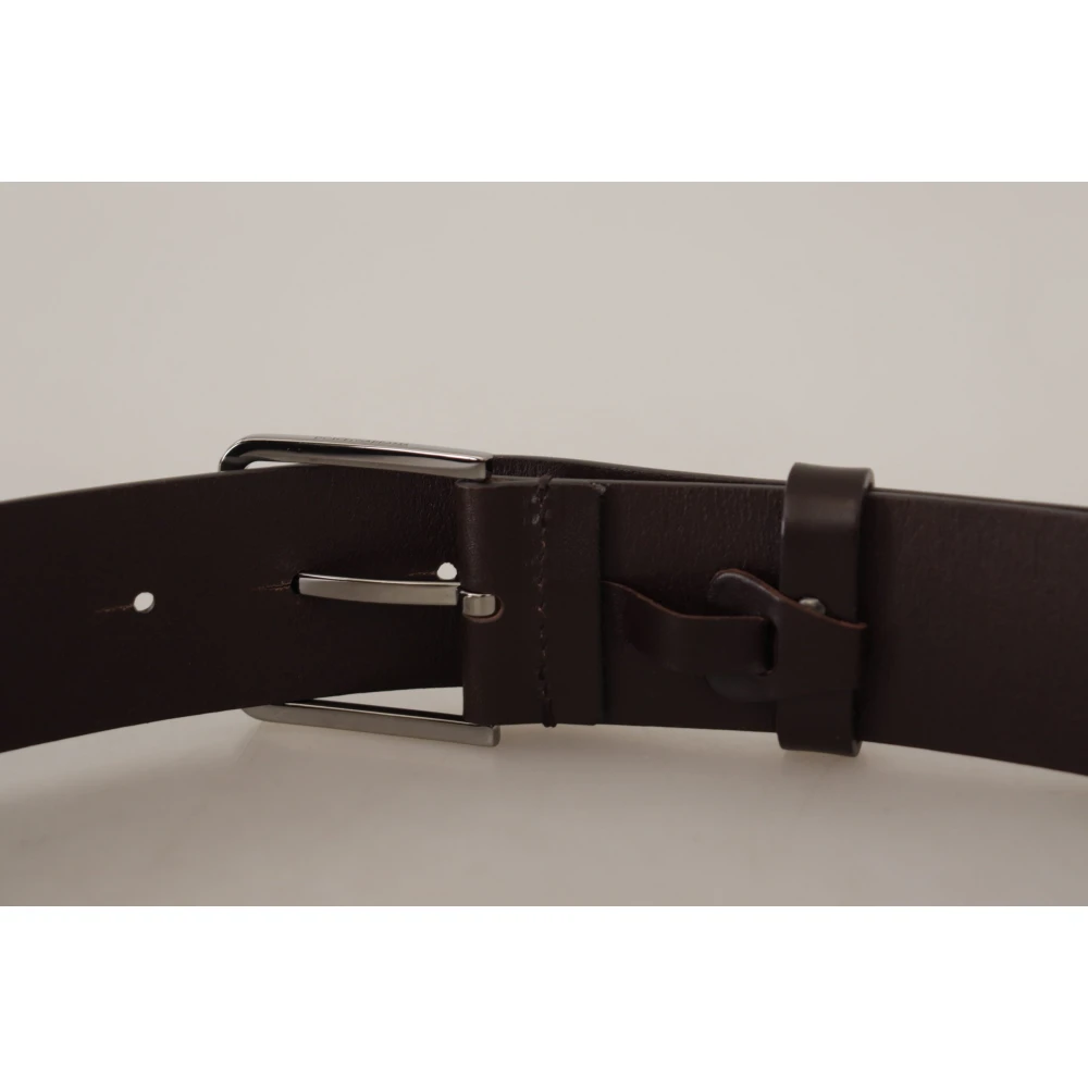 Dolce & Gabbana Elegante donkerbruine leren riem Brown Heren