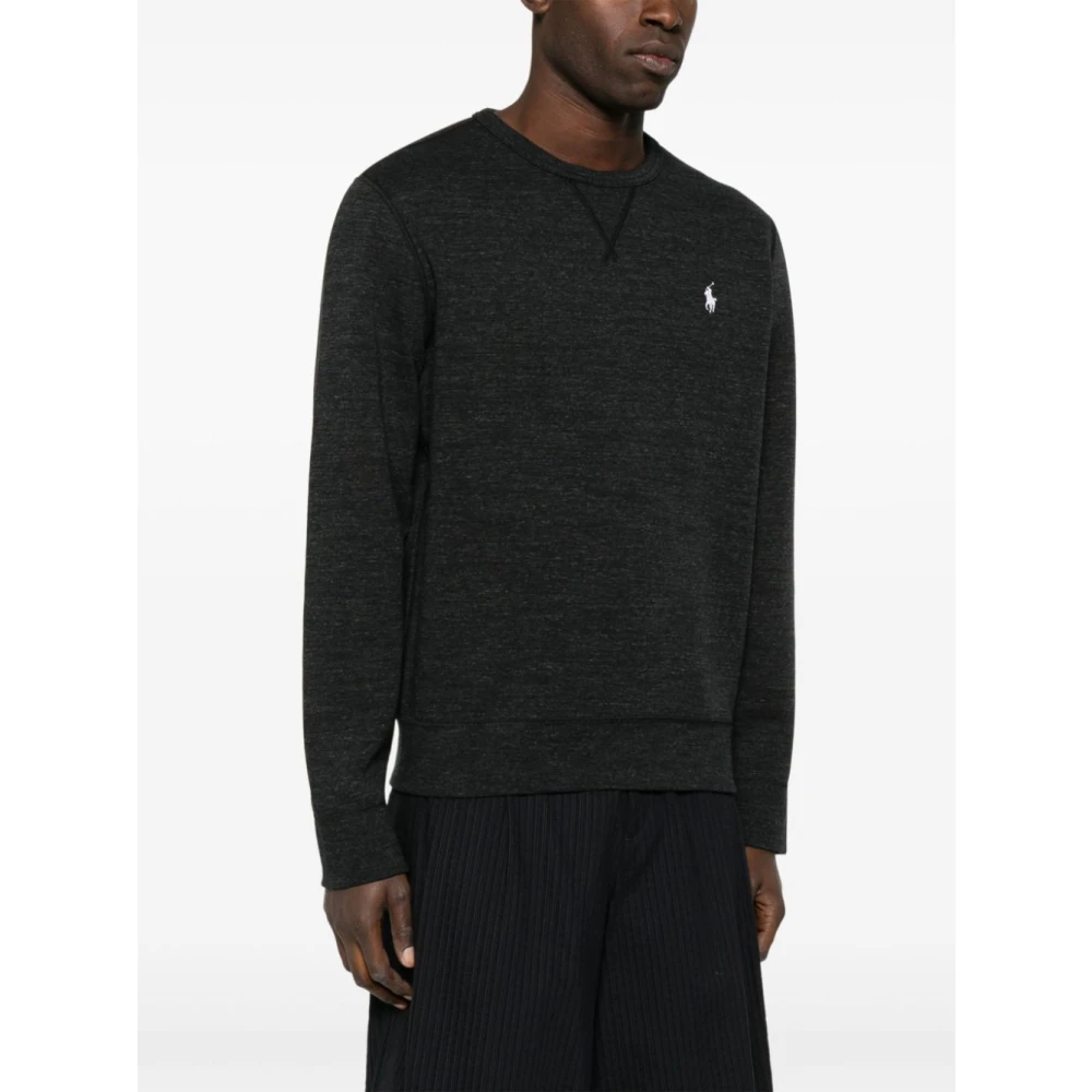 Polo Ralph Lauren Zwarte Sweater Klassiek Ontwerp Iconische Pony Black Heren