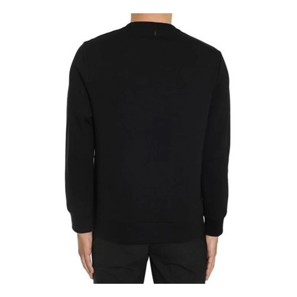 Neil Barrett Zwarte Sweatshirt met Imitatieleren Flits Black Heren