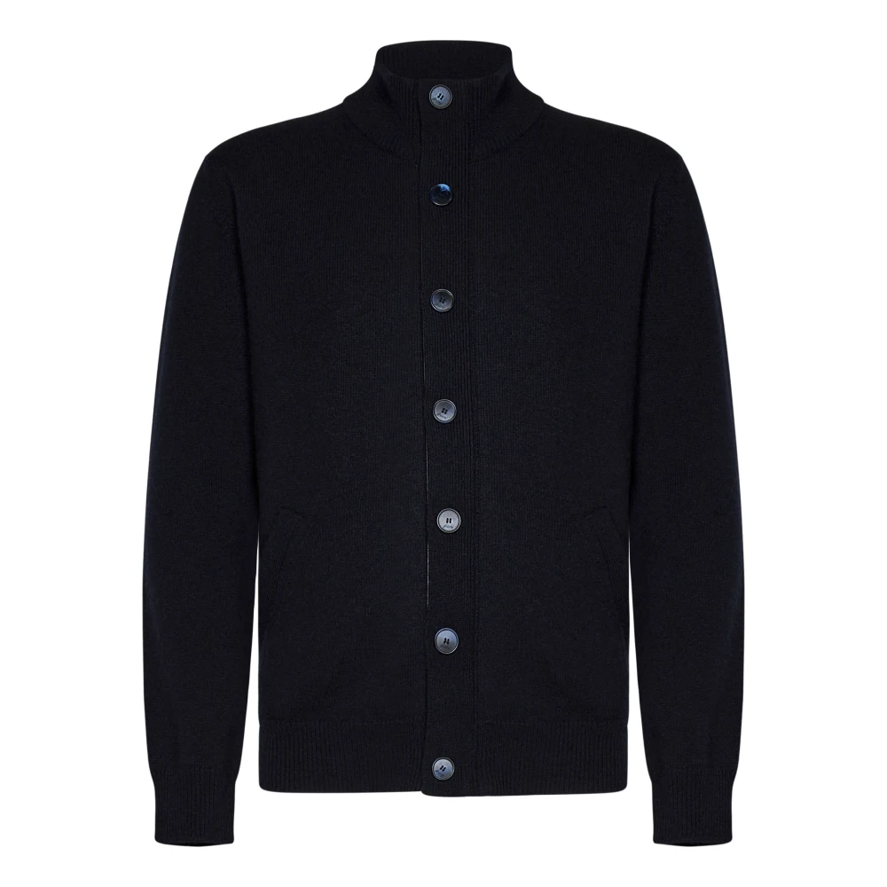Brioni Blauwe Cashmere Rits Trui Blue Heren