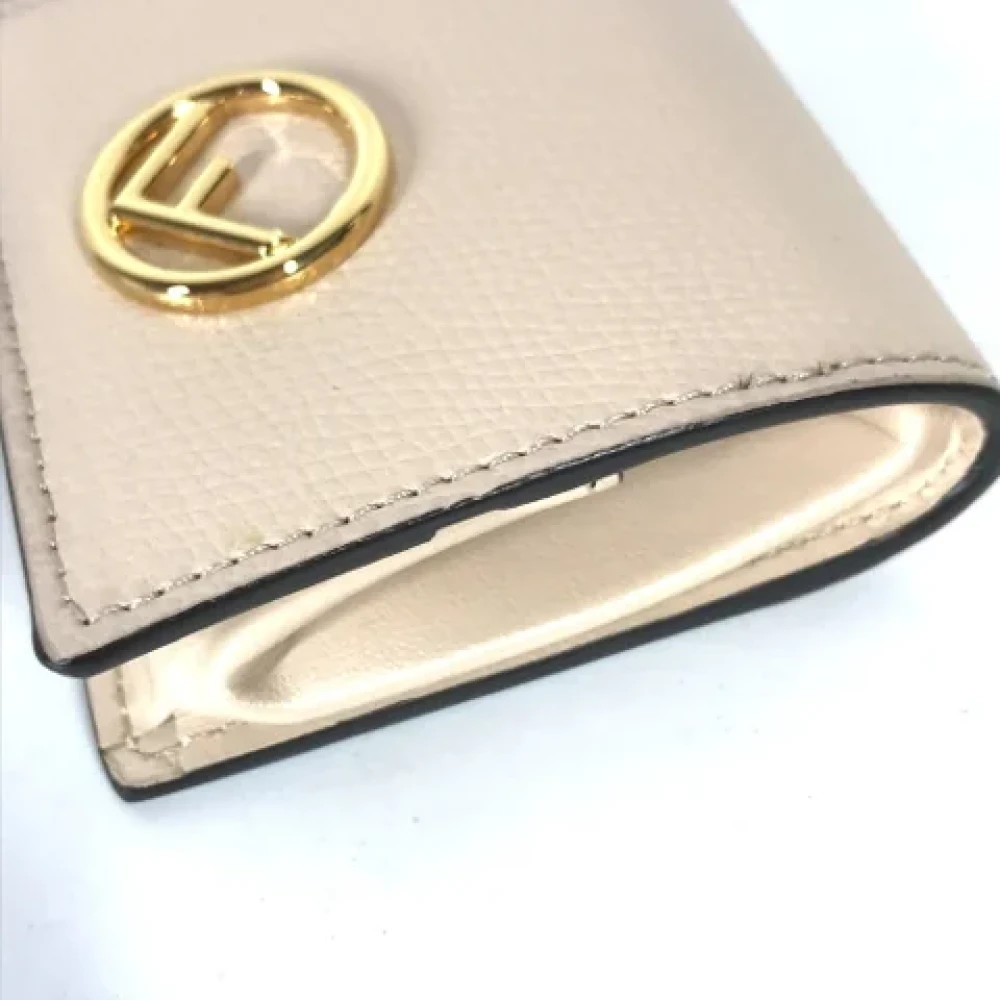Fendi Vintage Pre-owned Leather wallets Beige Dames