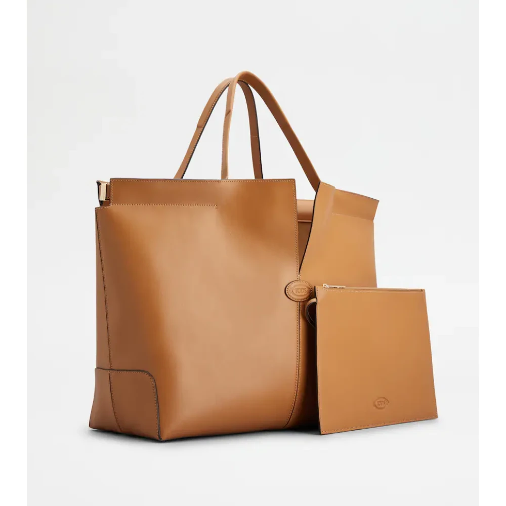 TOD'S Bruin Leren Winkel Tas Brown Dames
