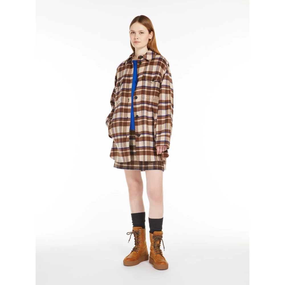 Max Mara Weekend Korte wollen geruite rok met onzichtbare zijritssluiting Multicolor Dames
