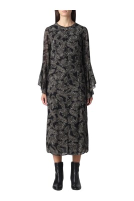 elegante-robe-midi-paisley-a-manches-cloche