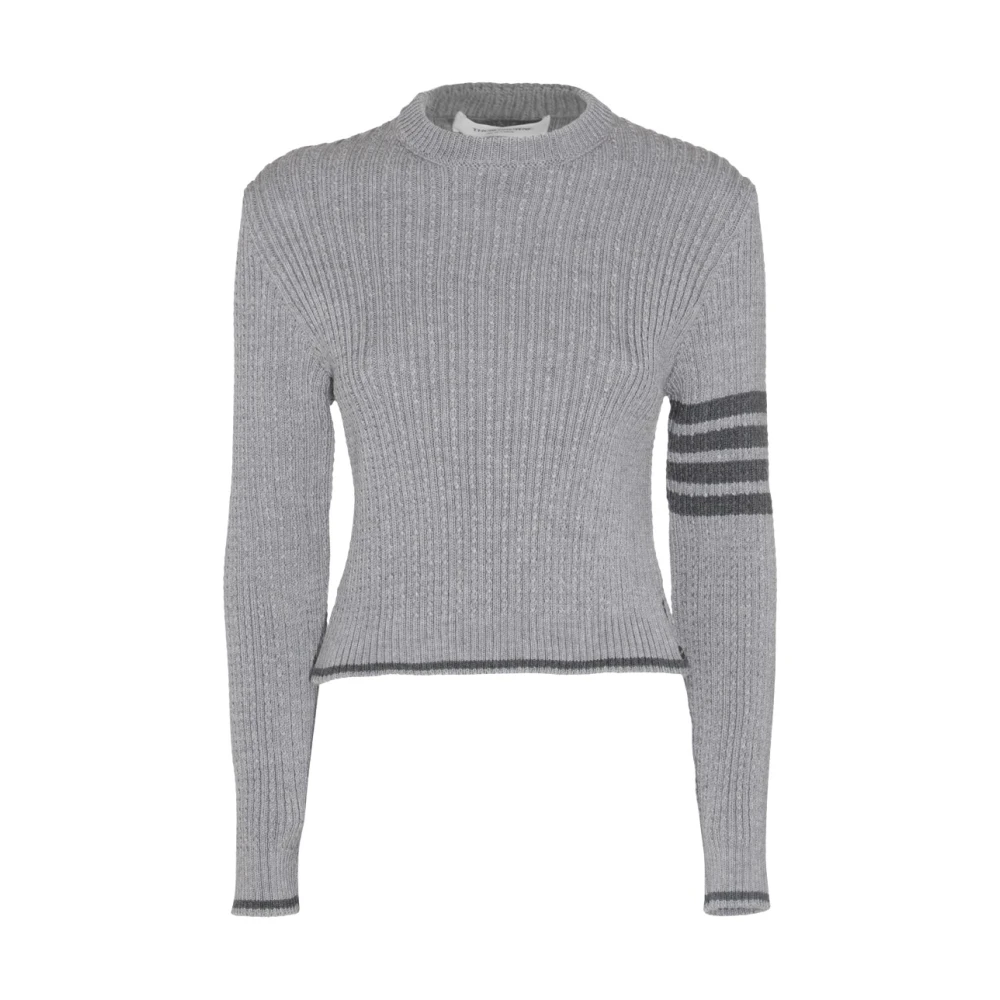 Thom Browne Grijze Wollen Gebreide Truien Gray Dames