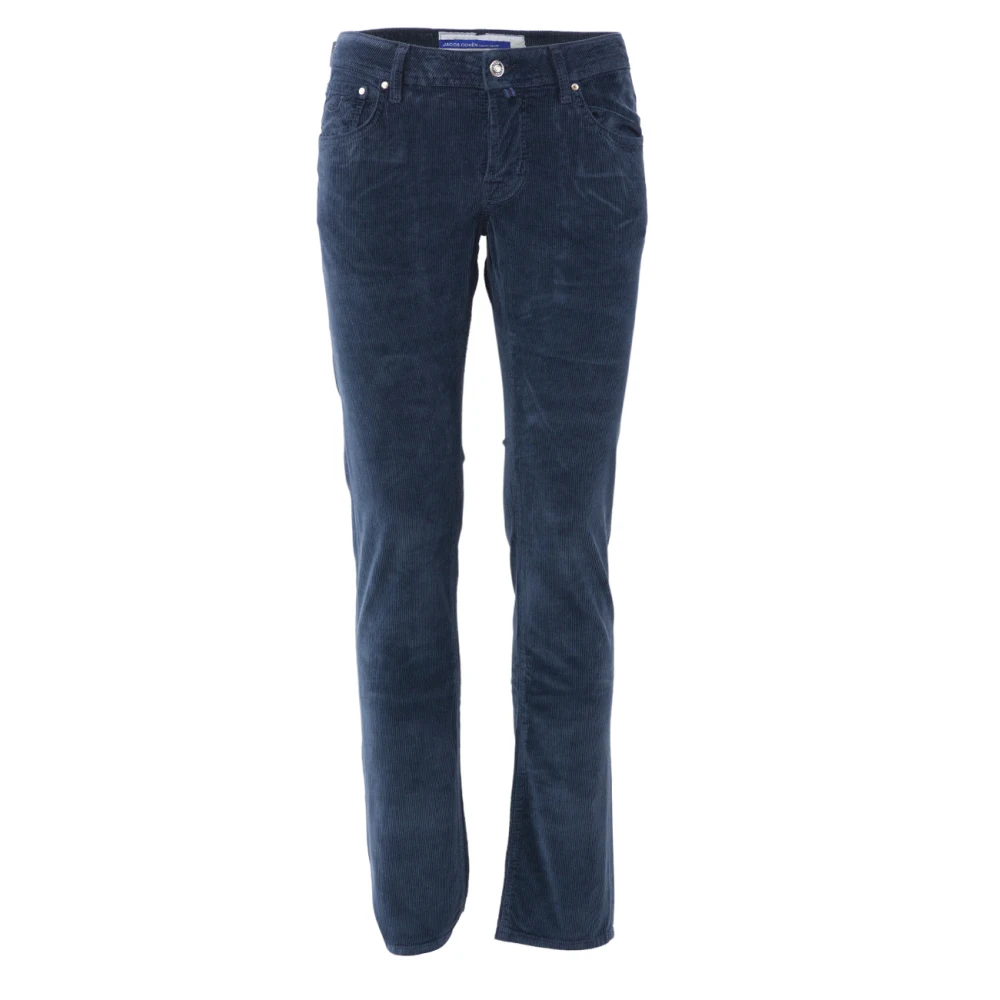 Jacob Cohën Blauwe Corduroy Broek met Logoknopen Blue Heren