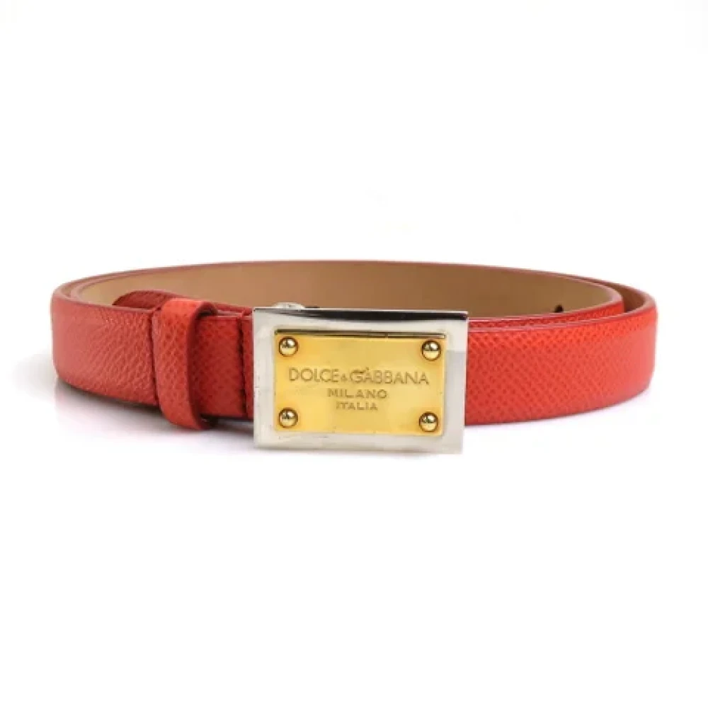 Dolce & Gabbana Pre-owned Leather belts Orange Dames