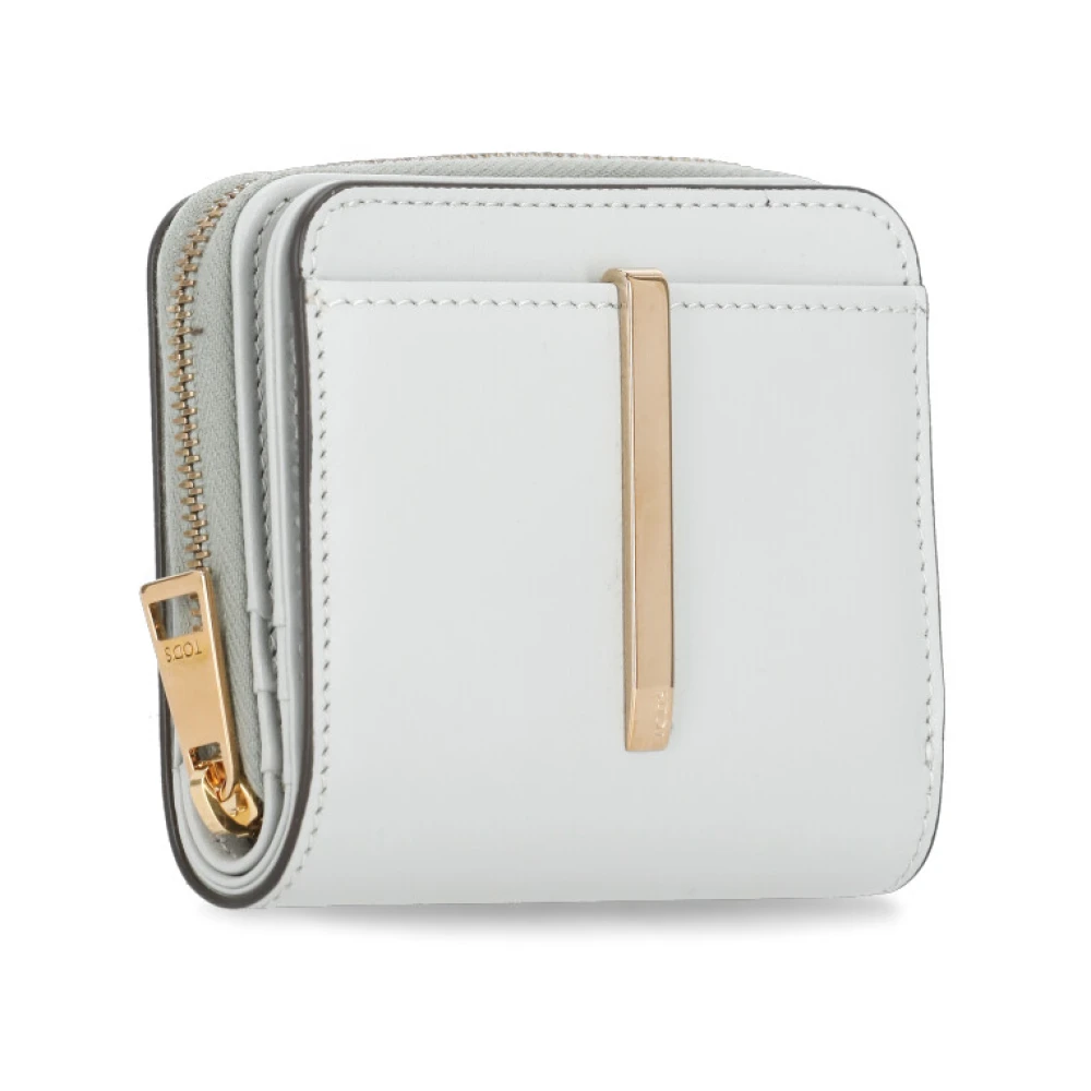 TOD'S Heren leren portemonnee met logo Gray Dames