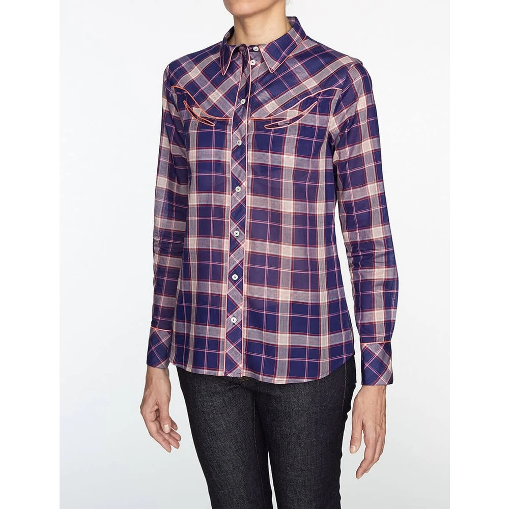 Ines De La Fressange Paris Brenda paarse katoenen overhemd Multicolor Dames