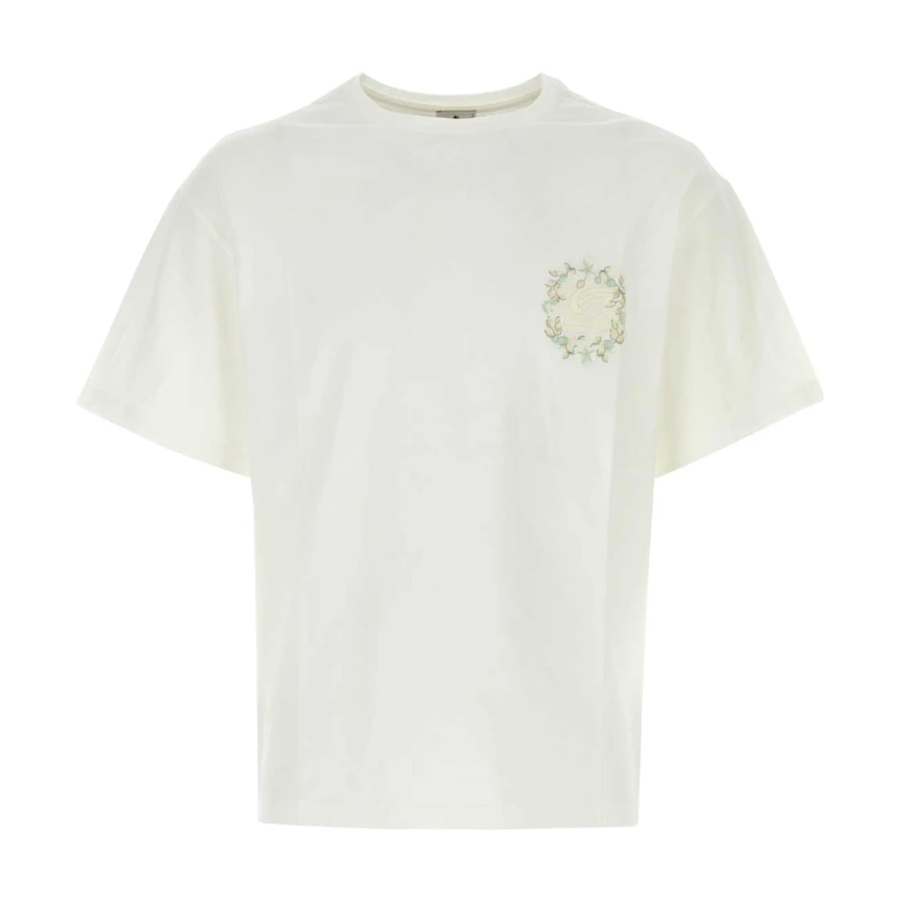 ETRO Witte katoenen T-shirt White Heren