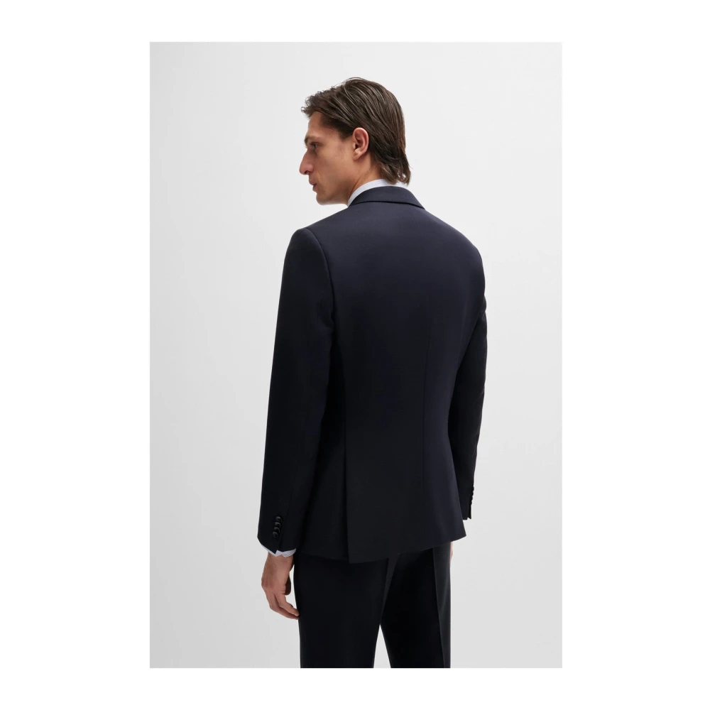 Hugo Boss Slim Fit Wollen Pak met 2 Knopen Blue Heren