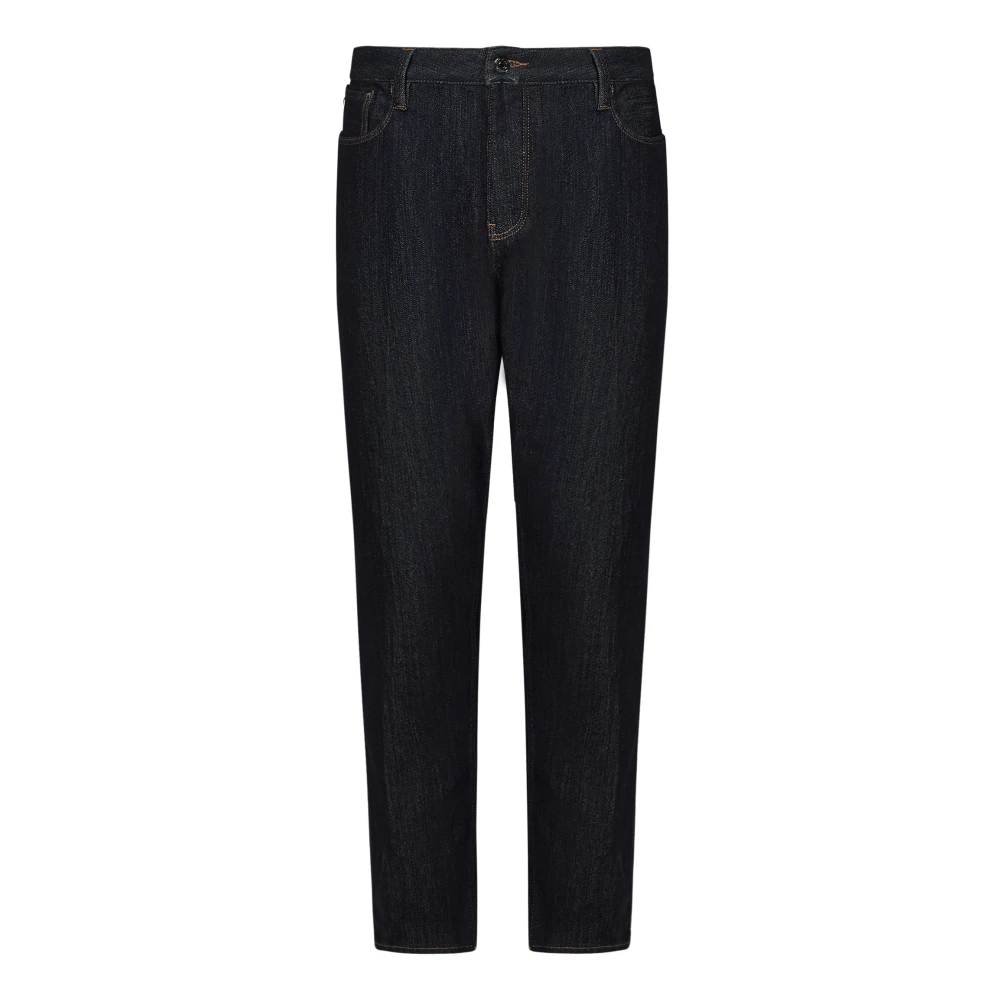 Emporio Armani Blå Slim Fit Lågmidjade Jeans Blue, Herr