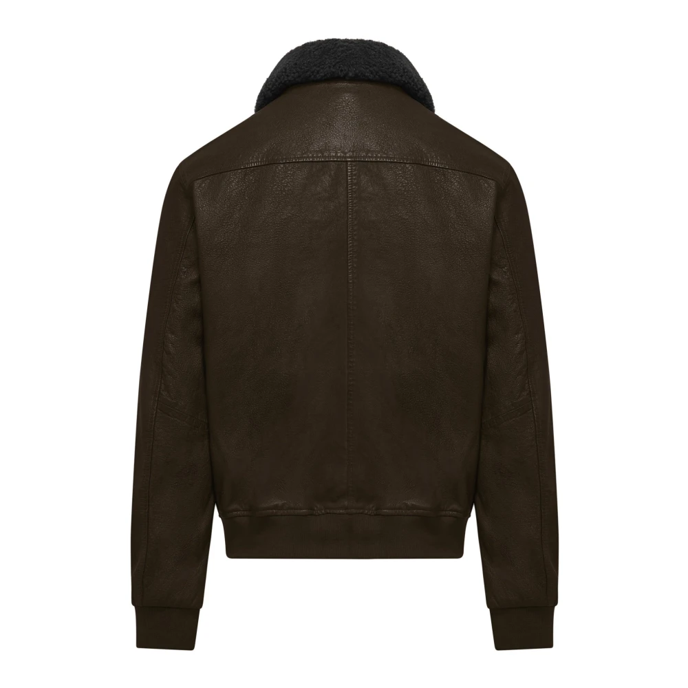 BomBoogie Shearlingjas met afneembare kraag Brown Heren