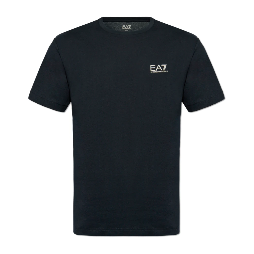 Emporio Armani Ea7 Men's Blue T-Shirt With Logo - T-Shirts - 2XL - Tops