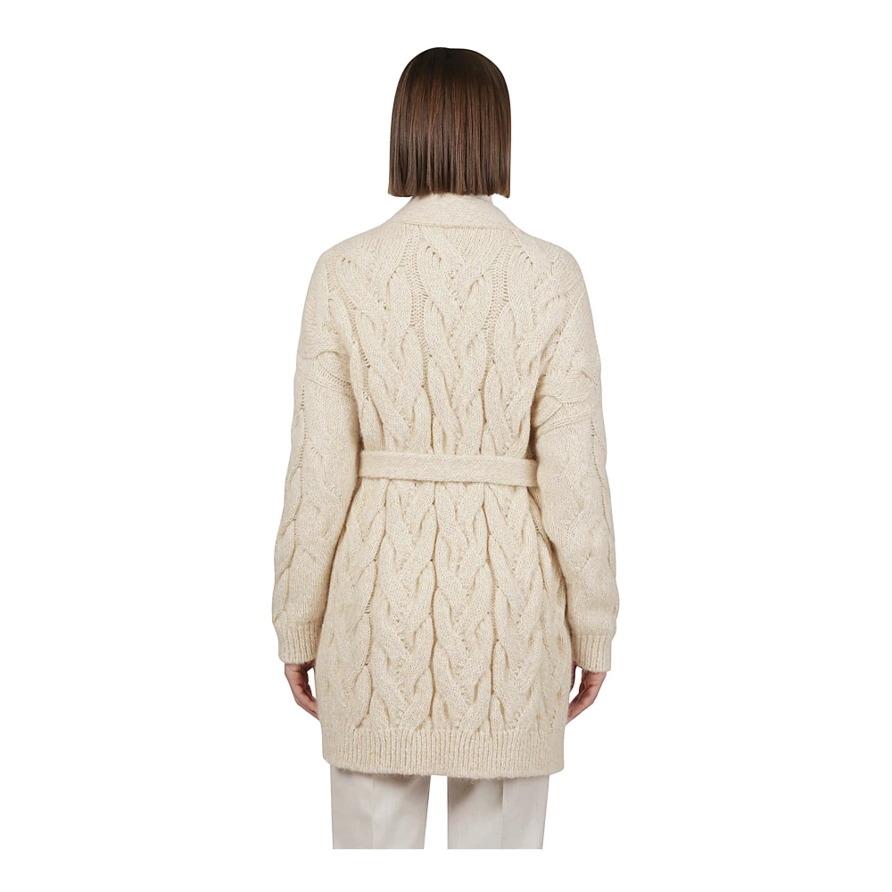 Eleventy Cashmere Kid Mohair Cardigan Set Beige Dames