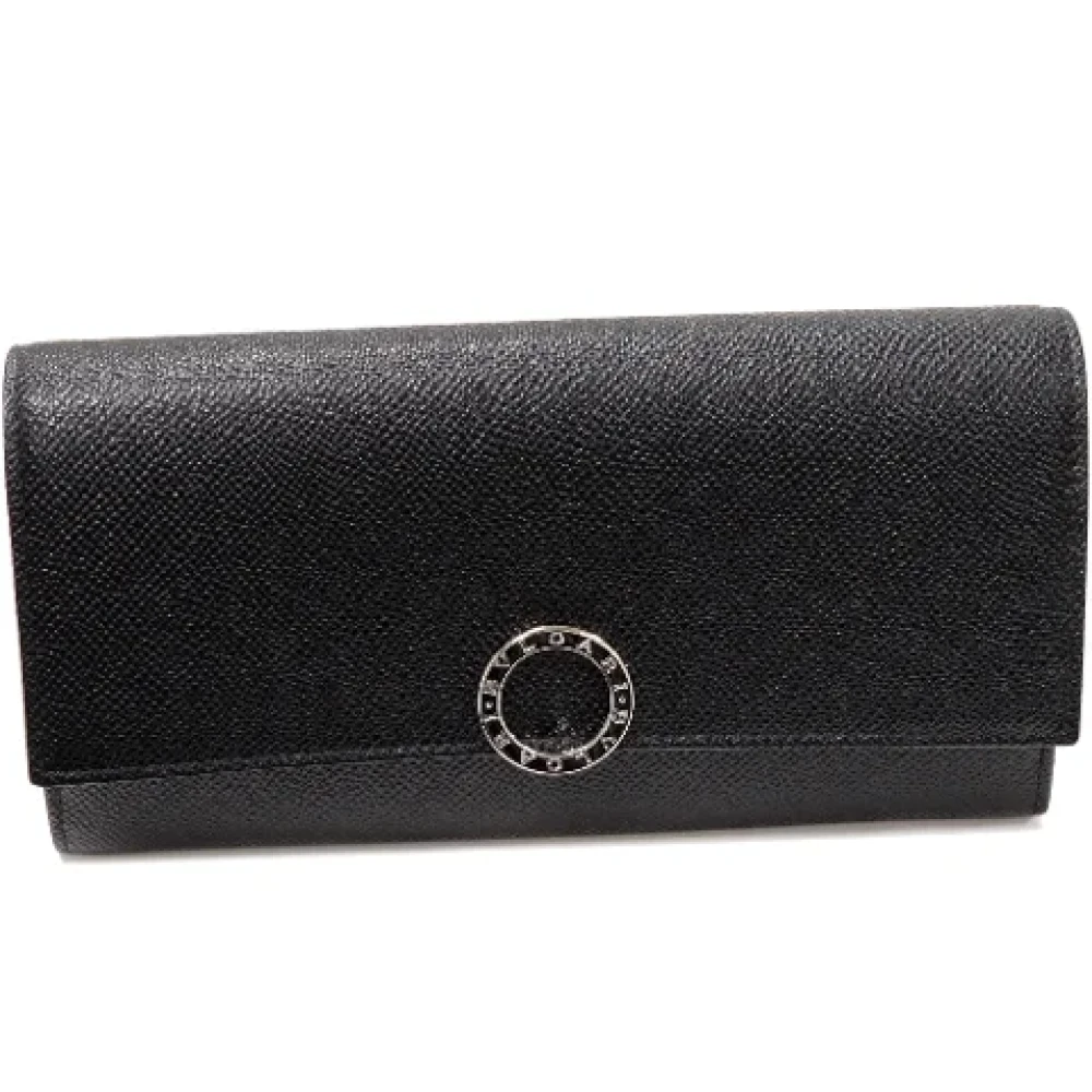 Bvlgari Vintage Pre-owned Leather wallets Black Dames