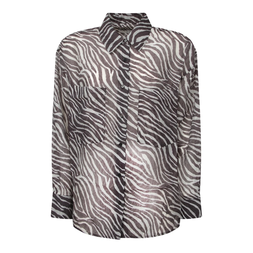 IRO Zebra Print Shirt Klassieke Kraag Multicolor Dames