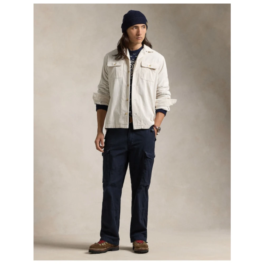 Polo Ralph Lauren Ribfluwelen overshirt met knoopsluiting Beige Heren