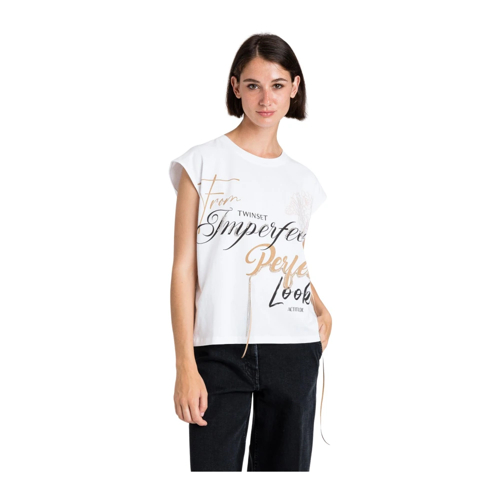 Twinset Gedrukte T-shirts en Polos in Wit White Dames