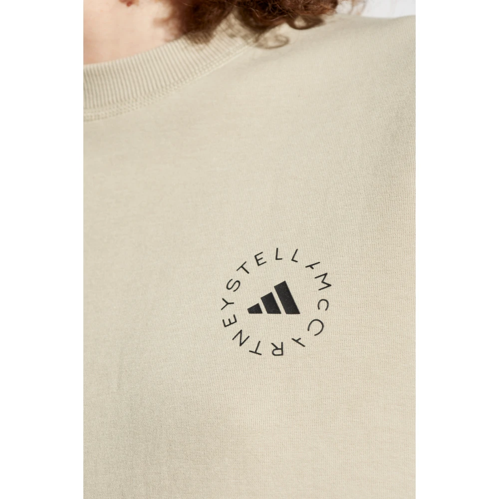 adidas by stella mccartney Sweatvest met bedrukt logo Beige Dames