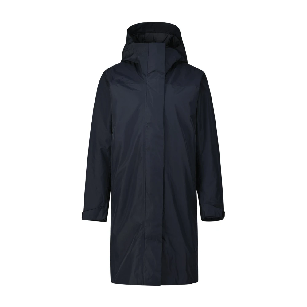 Peak Performance Lange Parka met Verborgen Rits en Capuchon Black Dames