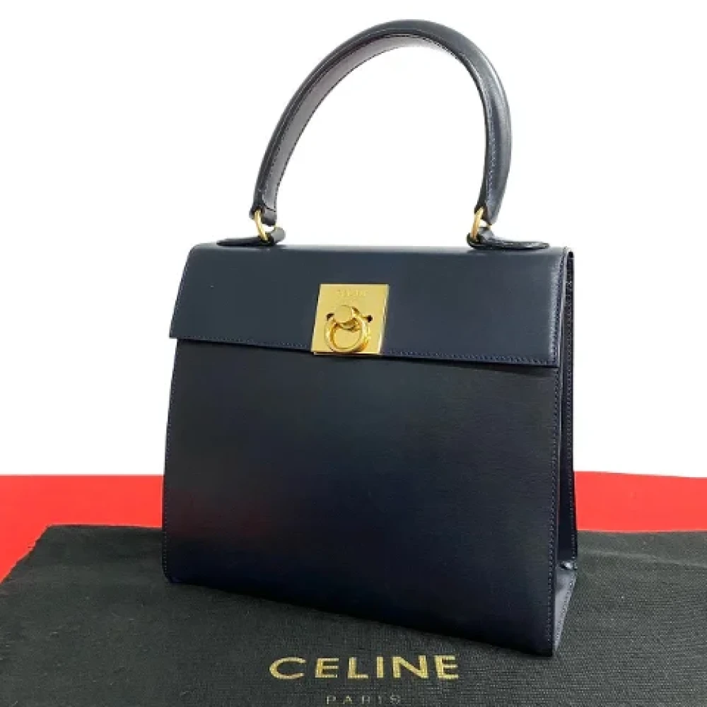 Celine Vintage Pre-owned Leather handbags Blue Dames