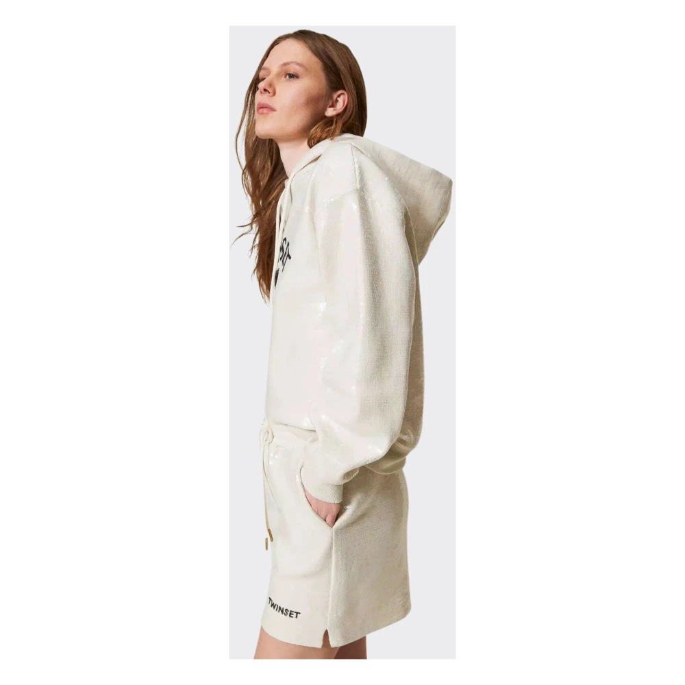 Twinset Beige Paillet Bermuda Shorts Beige Dames