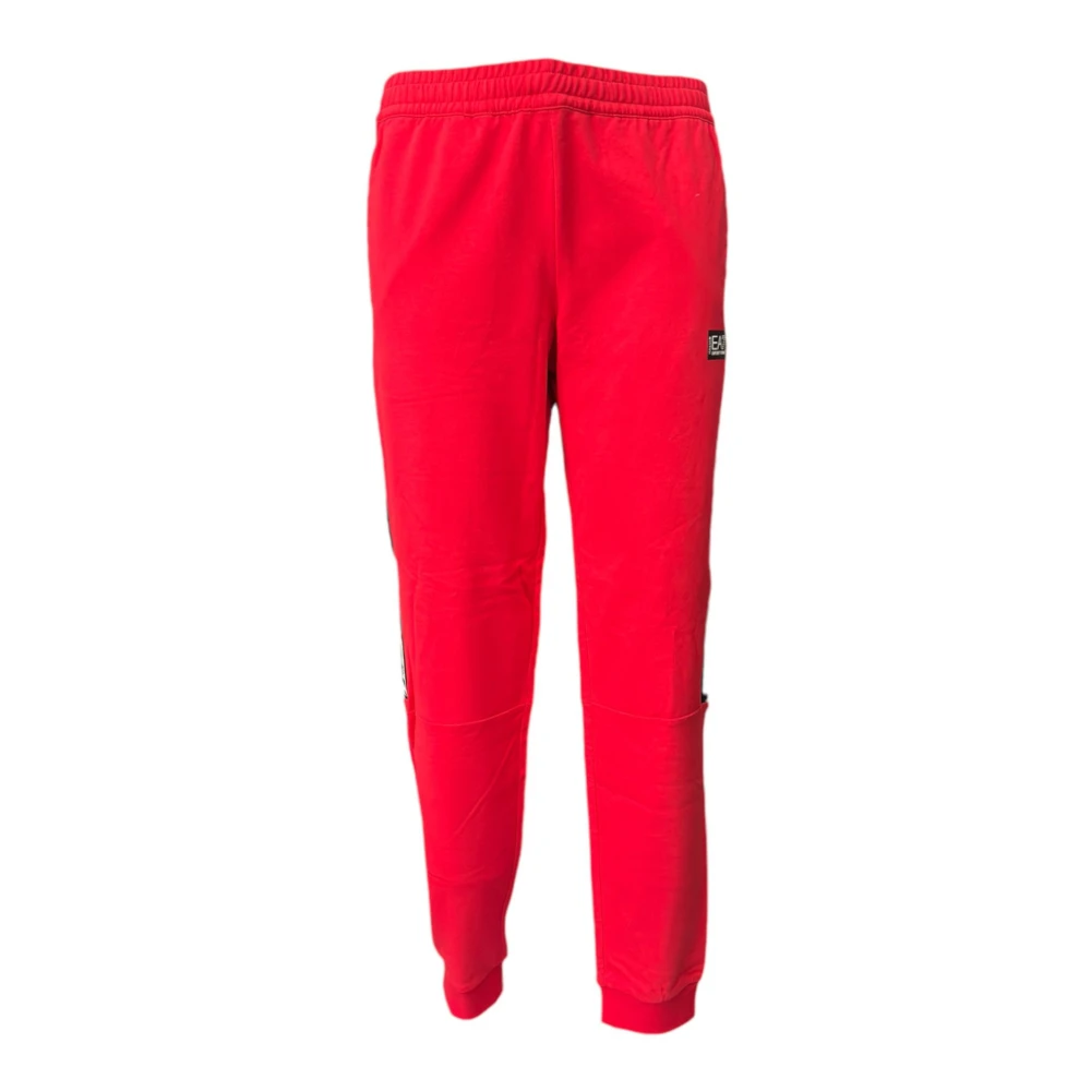 Emporio Armani Ea7 Men's Red Pants With Side Logo