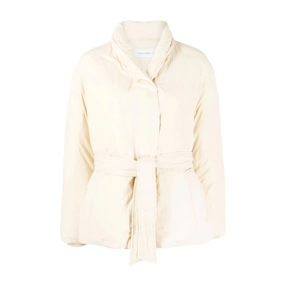 Calvin Klein Beige Dons Wrap Pufferjas Beige Dames