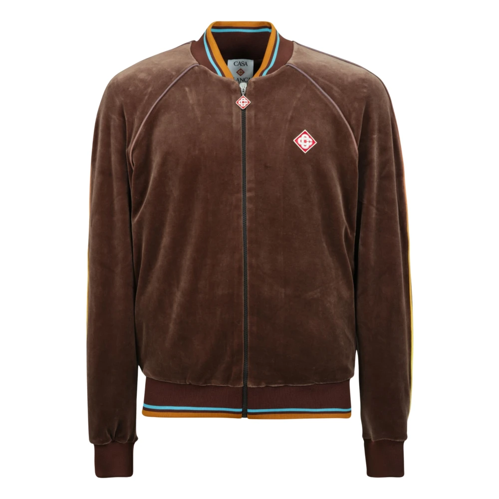 Casablanca Velour Track Jacket - Male - Bomber Jackets - Brown - M - Jackets