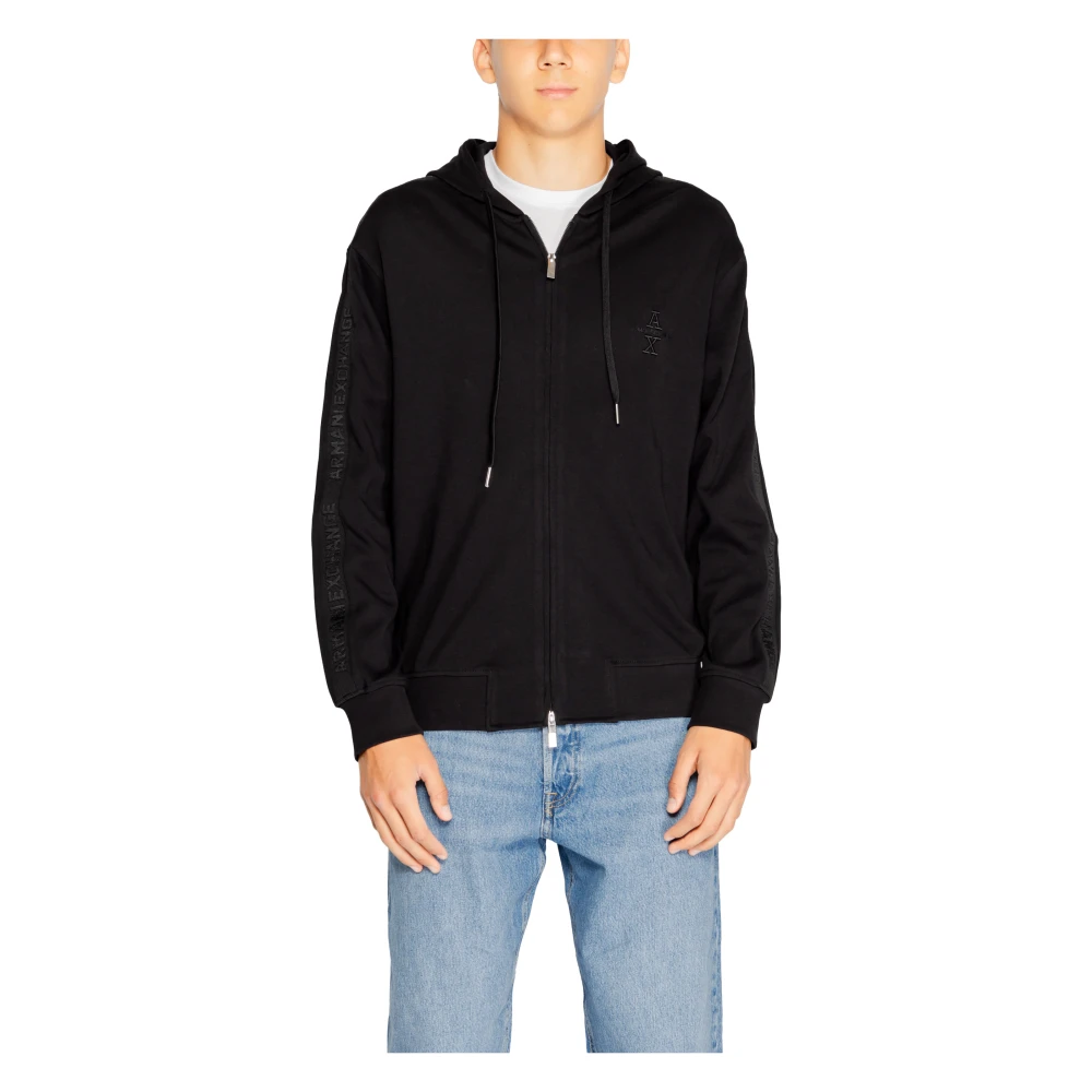 Armani Exchange Men's Black Sweatshirt Autumn/Winter Collection - Zip-Throughs - S - Sweatshirts & Hoodies