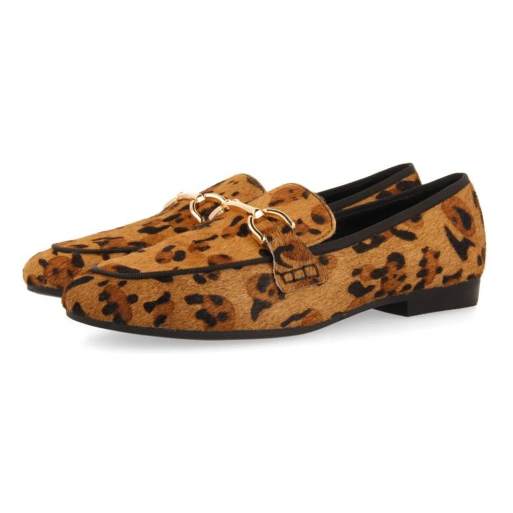 Gioseppo Luipaardprint Dames Instappers Brown Dames