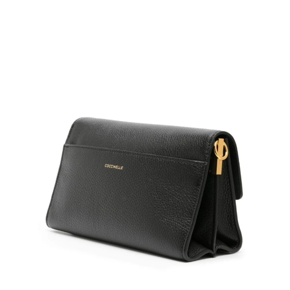 Coccinelle Zwarte Leren Crossbody Tas Black Dames